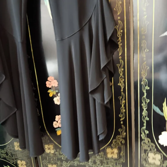 Joseph Ribkoff Black Ruffle Flare Pants - Picture 2 of 6